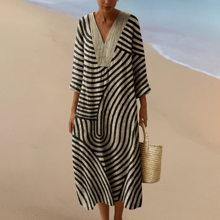 ELARA™ | MONOCHROME MAXI DRESS