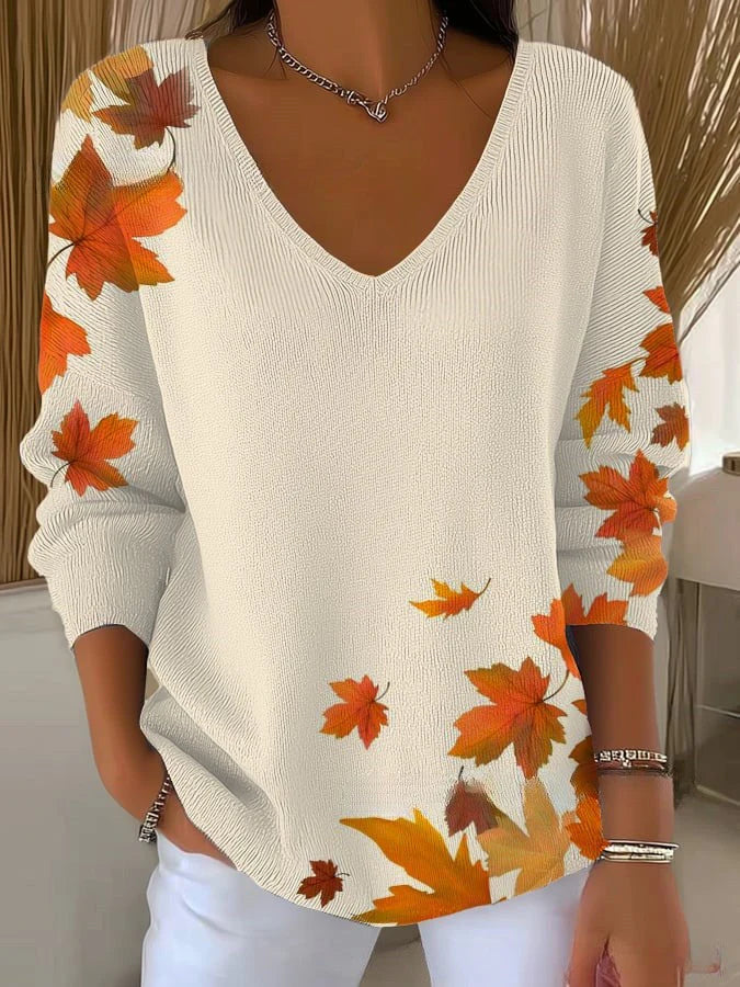 BENEDETTA™ | WHITE KNIT V-NECK SWEATER