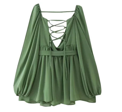 BRIGITTE™ | FLOWING DRESS WITH SHEER SLEEVES
