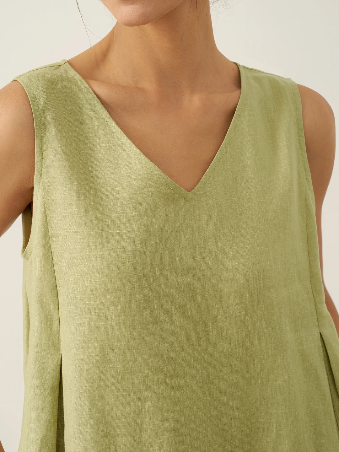 TARA | 100% LINEN SLEEVELESS A-LINE MAXI DRESS