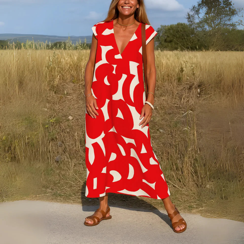 VALÉRIE | FLOWY V-NECK DRESS