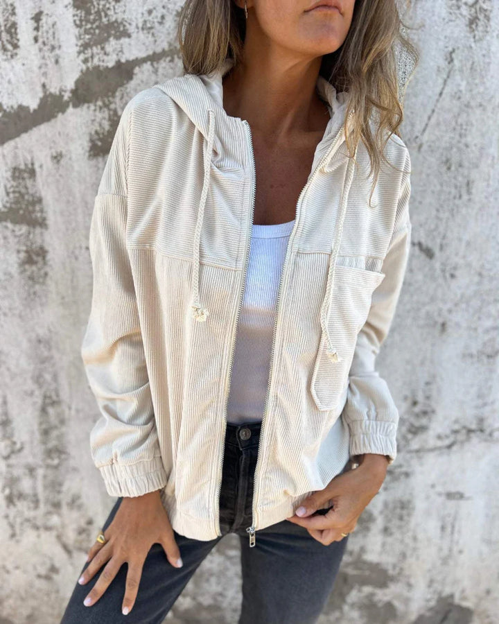 ELLA™ | CORDUROY HOODED ZIP JACKET