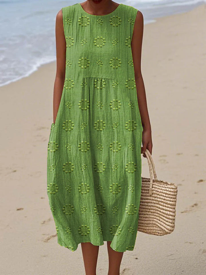 ELARA™ | SLEEVELESS MIDI DRESS