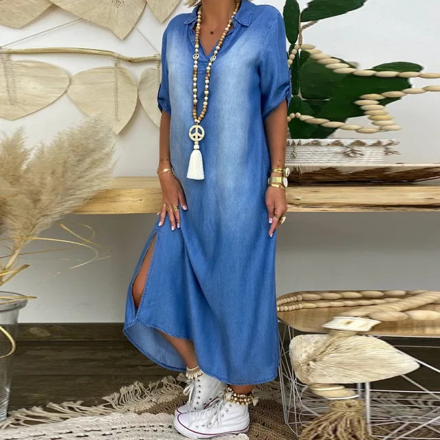 LEA™ | LONG DRESS IN DENIM