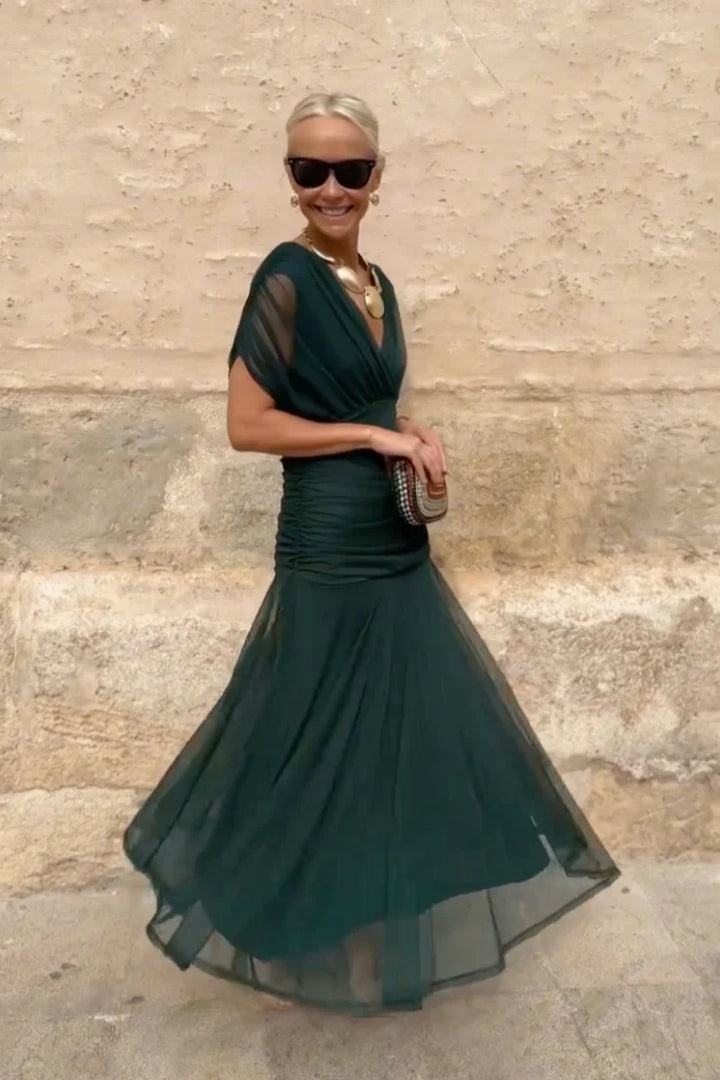 ALMA™ - LONG V-NECK DRESS