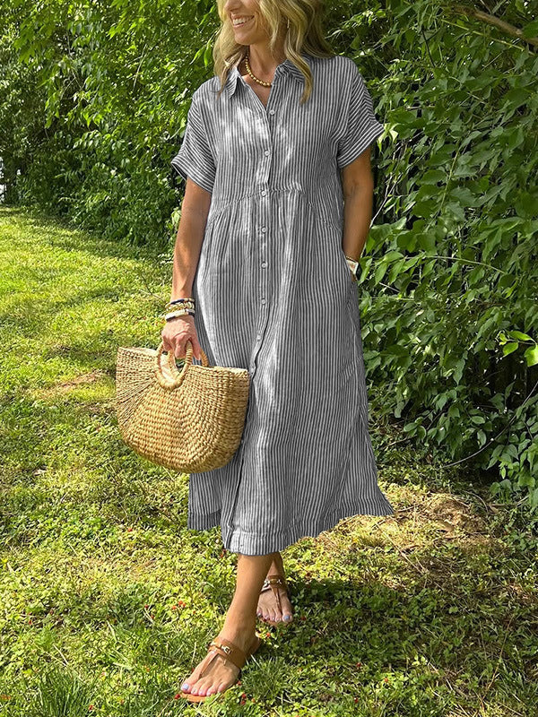 SARA™ | STRIPED SHIRT DRESS
