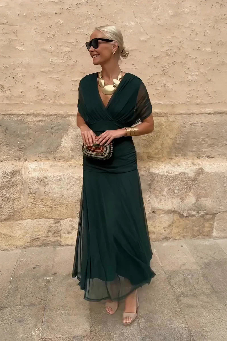 ALMA™ - LONG V-NECK DRESS