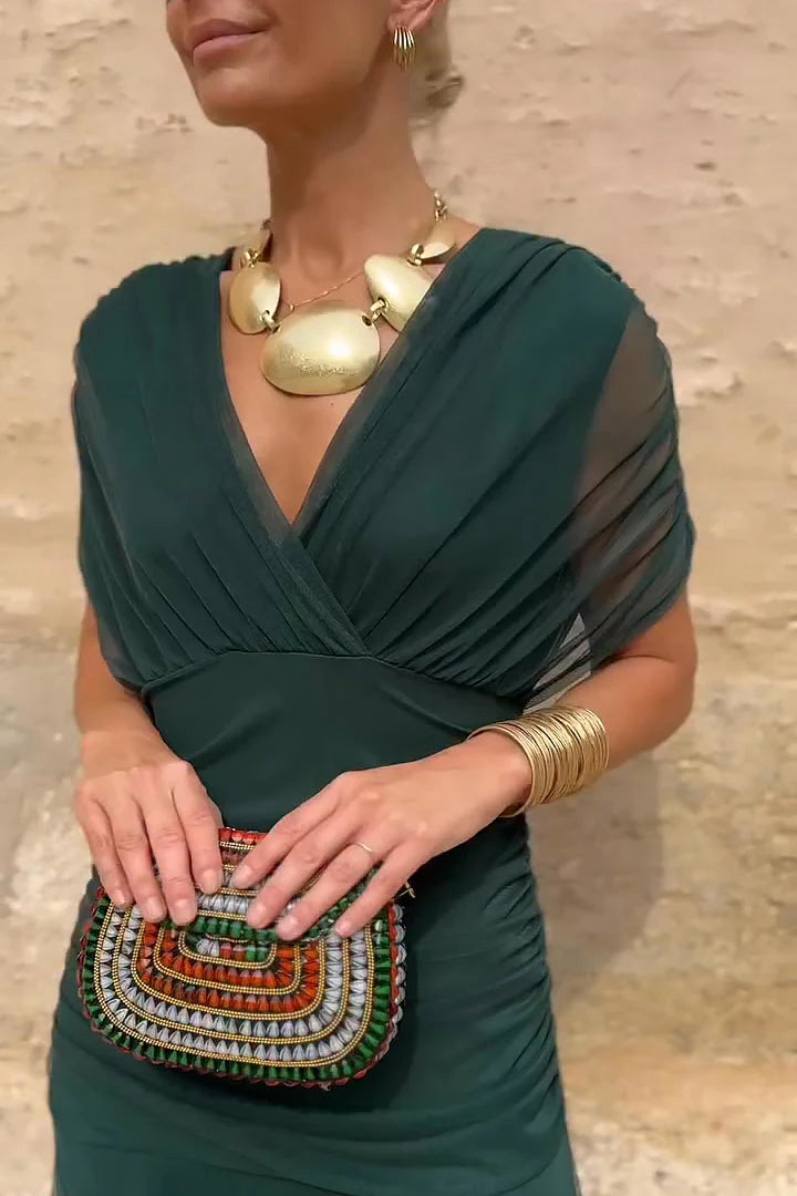 ALMA™ - LONG V-NECK DRESS