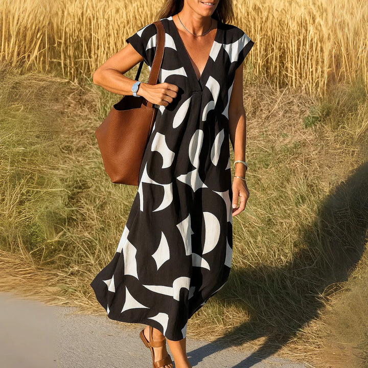 VALÉRIE | FLOWY V-NECK DRESS