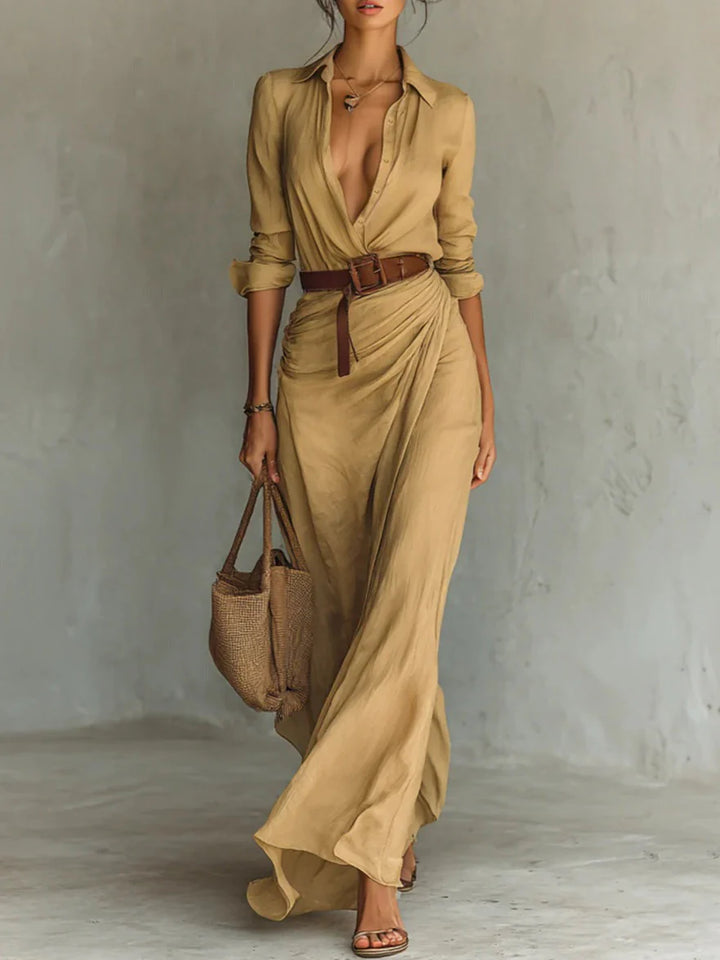 IMELDA™ | LONG BELTED DRESS