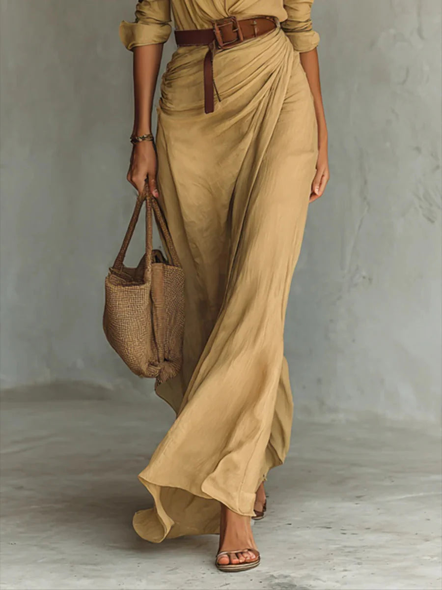 IMELDA™ | LONG BELTED DRESS