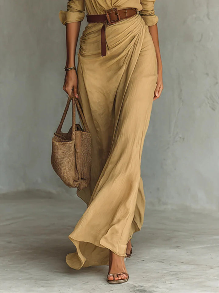 IMELDA™ | LONG BELTED DRESS