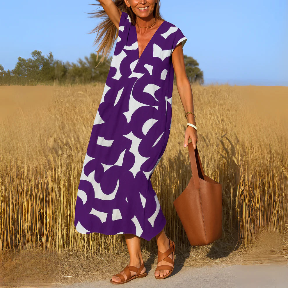 VALÉRIE | FLOWY V-NECK DRESS