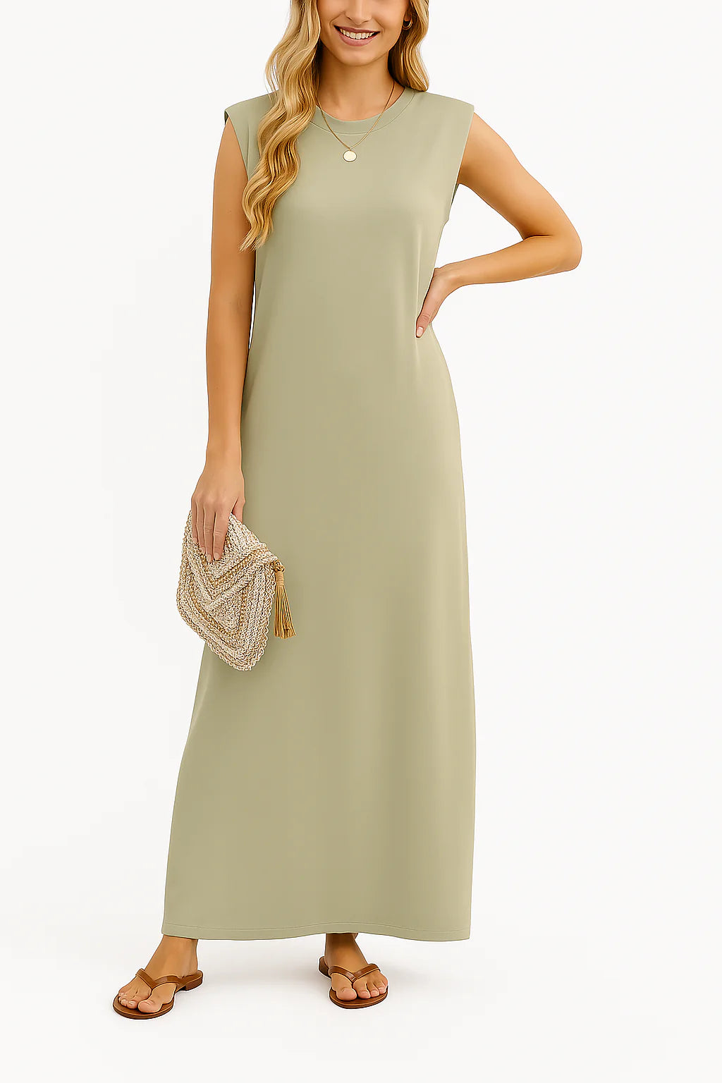 MIRABELLE™ | SPLIT HEM WRINKLE-FREE DRESS
