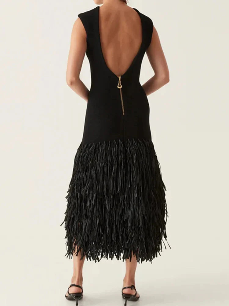 ALINE™ | LONG FRINGED DRESS