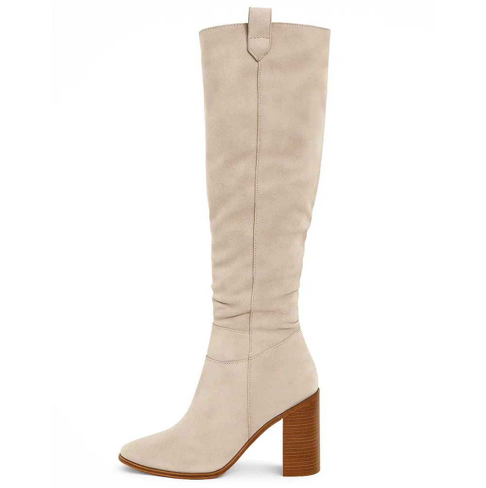 SUEVIA™ | SUEDE BLOCK HEEL BOOTS