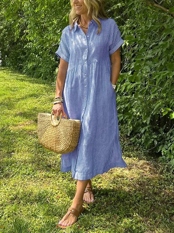 SARA™ | STRIPED SHIRT DRESS