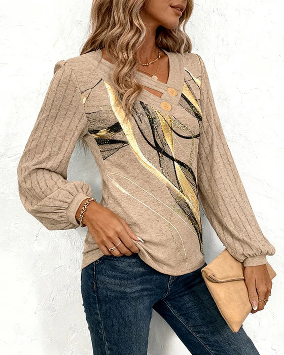 ELIANE™ | STRIPED PRINT TOP