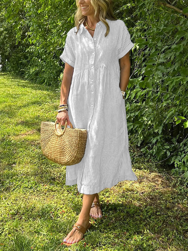 SARA™ | STRIPED SHIRT DRESS