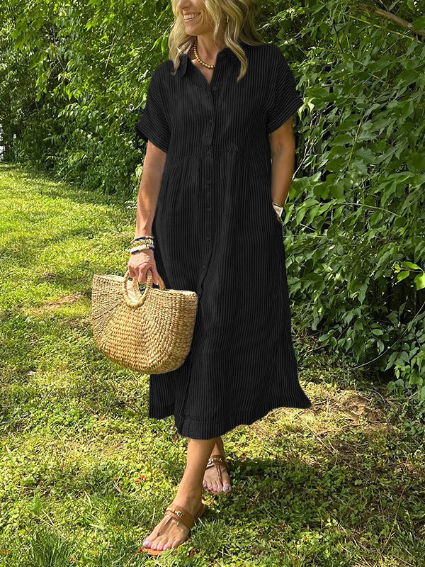SARA™ | STRIPED SHIRT DRESS