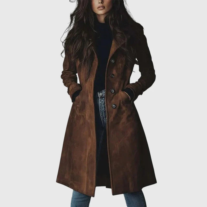 GIULIA BELLINI™ | LONG SUEDE COAT