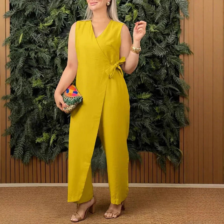 INÈS™ | ELEGANT V-NECK JUMPSUIT